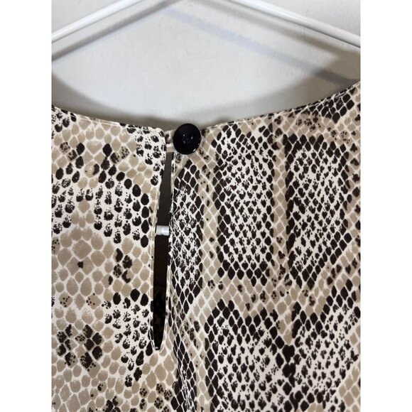 Truffles Animal Print Snakeskin Top 2X Brown Safari Jungle Exotic Classic Chic - Picture 3 of 11
